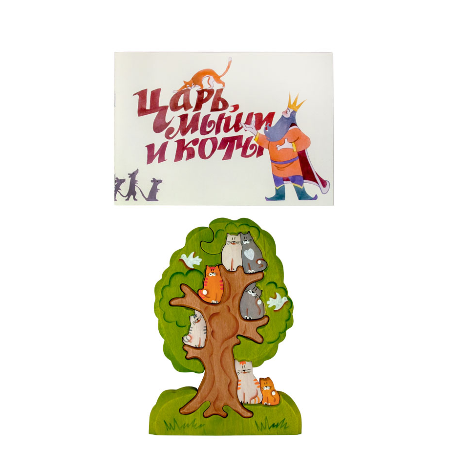 Деревянный пазл Сказки дерева "Кошки на дереве"